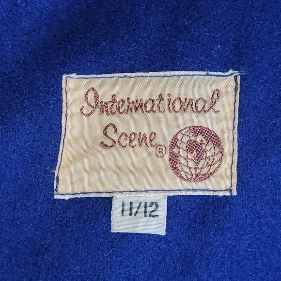International Scene Royal Blue Wool Pea Coat with Extra Bottom  Size 11/12 - Picture 6 of 11